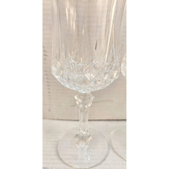 Vintage Crystal Wine Goblets Set Of 2 Elegant Glassware " Cristal d'Arques Wine - Picture 8 of 9